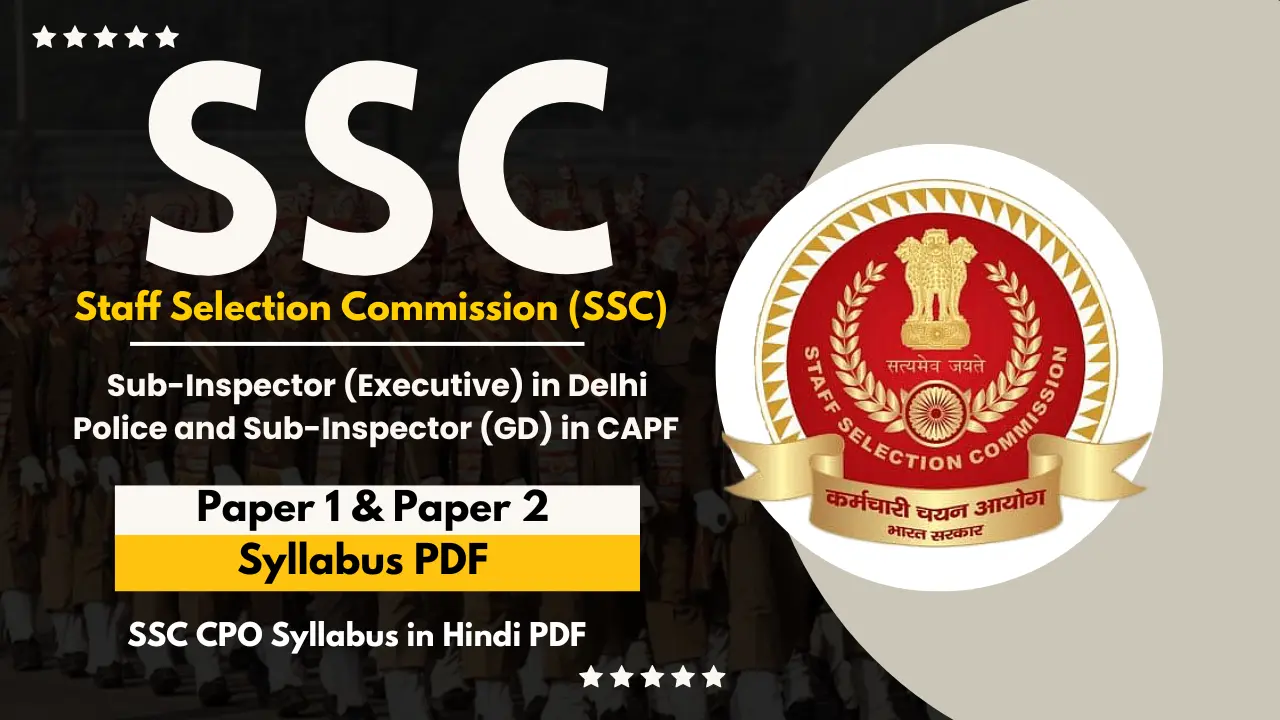 SSC CPO Syllabus 2024 PDF