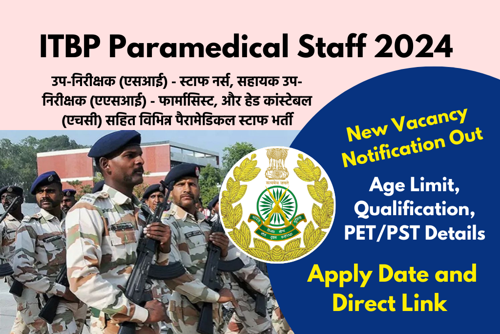 ITBP Paramedical Staff Recruitment 2024