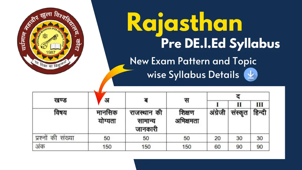 Rajasthan BSTC Syllabus