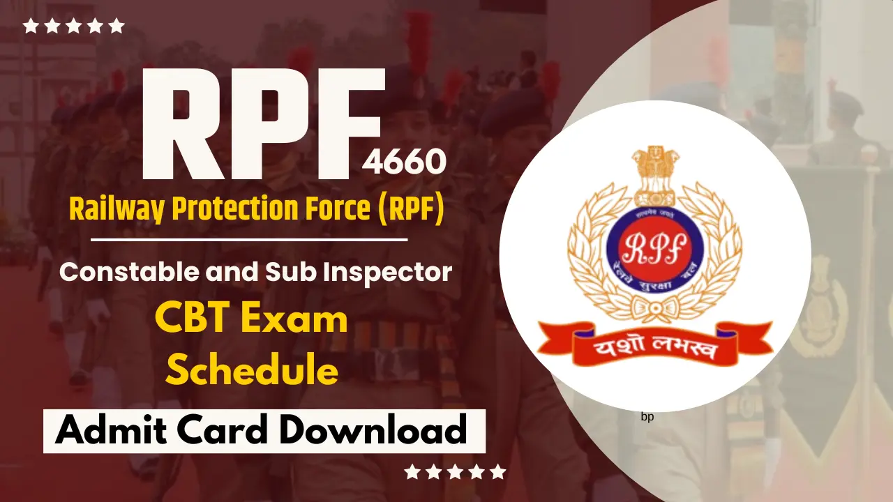 RPF Constable Admit Card 2024 and Check CBT Exam Date Released