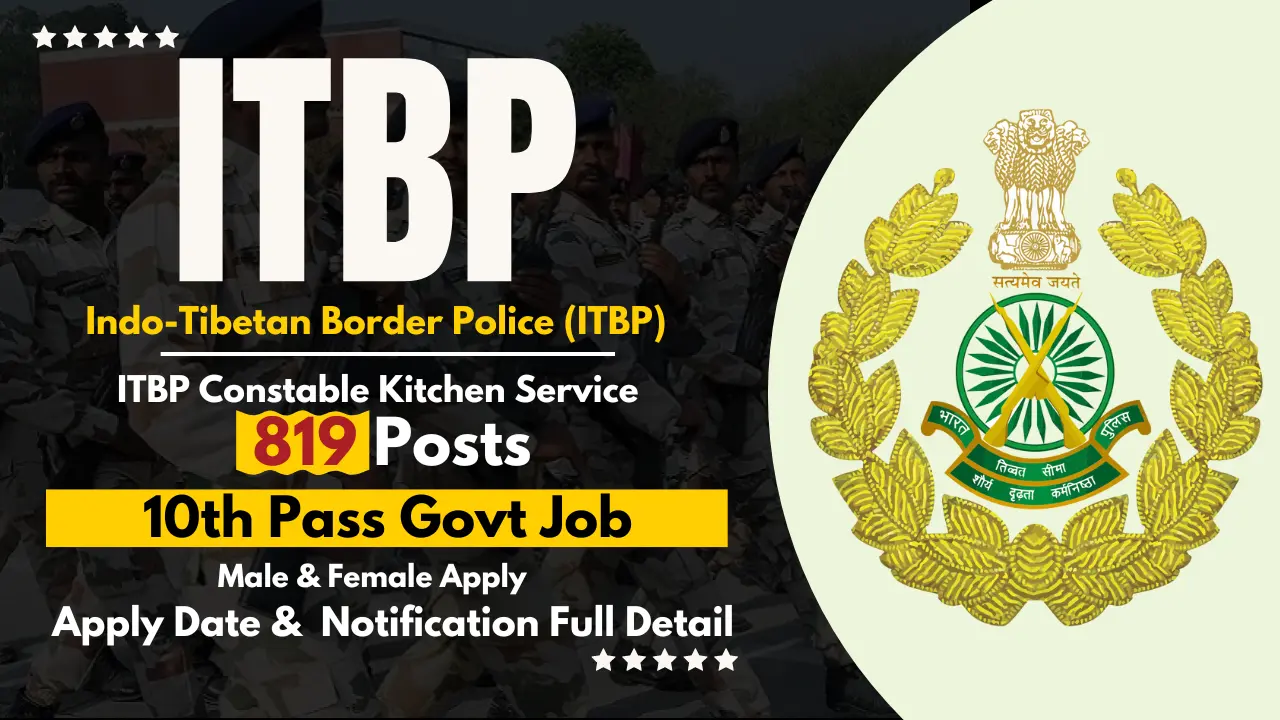 ITBP Constable Kitchen Services Vacancy 2024