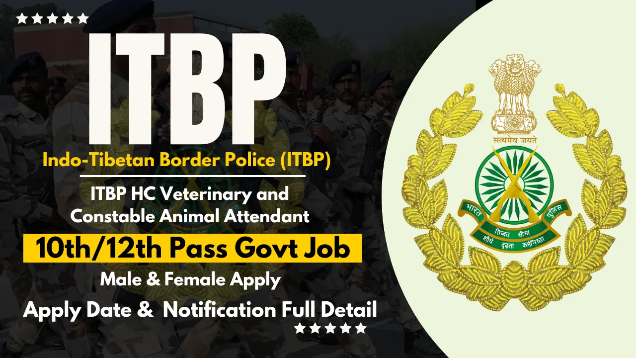 ITBP Veterinary Staff Recruitment 2024 Notification PDF