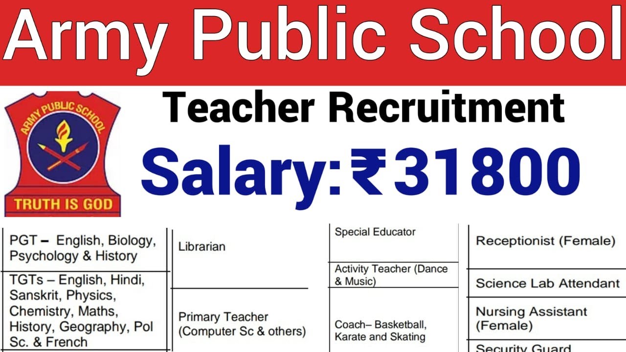 Army Public School Recruitment 2024