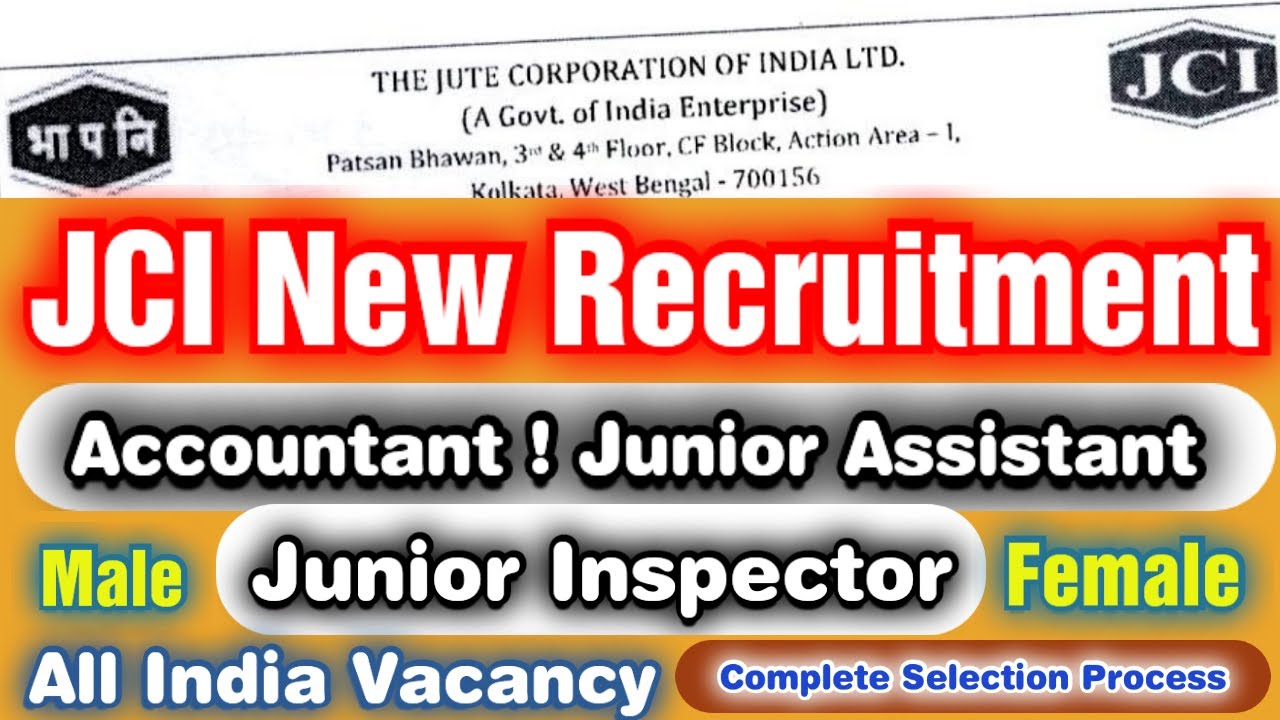 JCI Recruitment 2024 Notification OUT